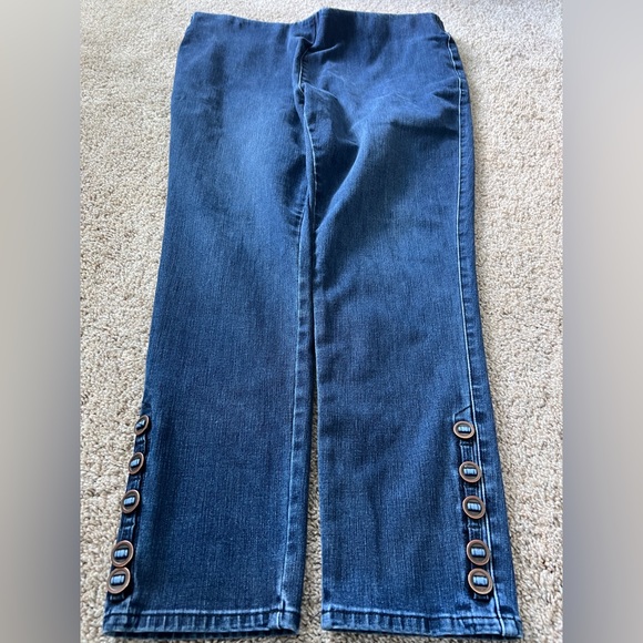 Soft Surroundings High Waist Button Hem Pull On Jean Jeggings size 1X - Picture 6 of 10